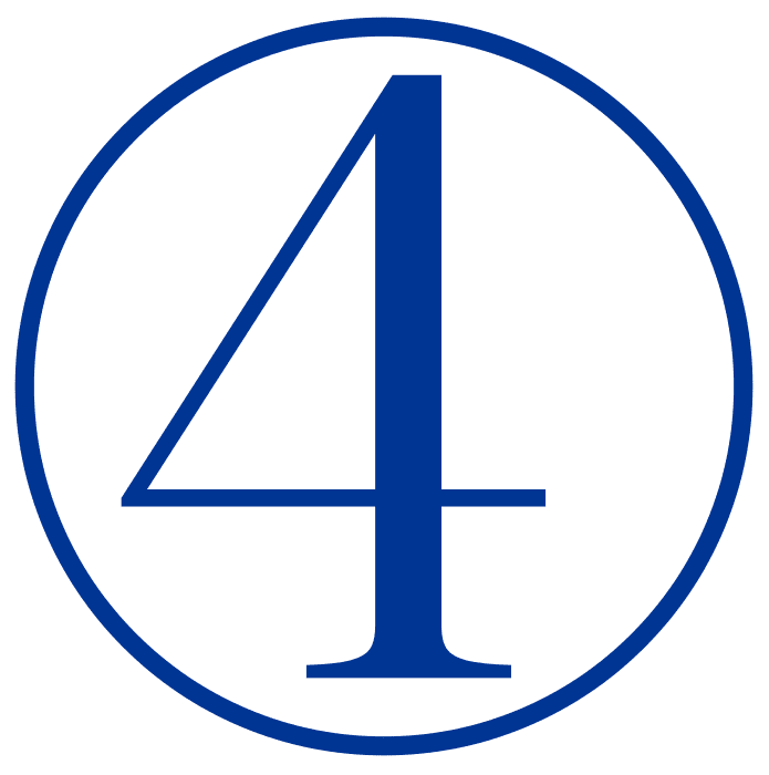 A blue circle with the number four in it.